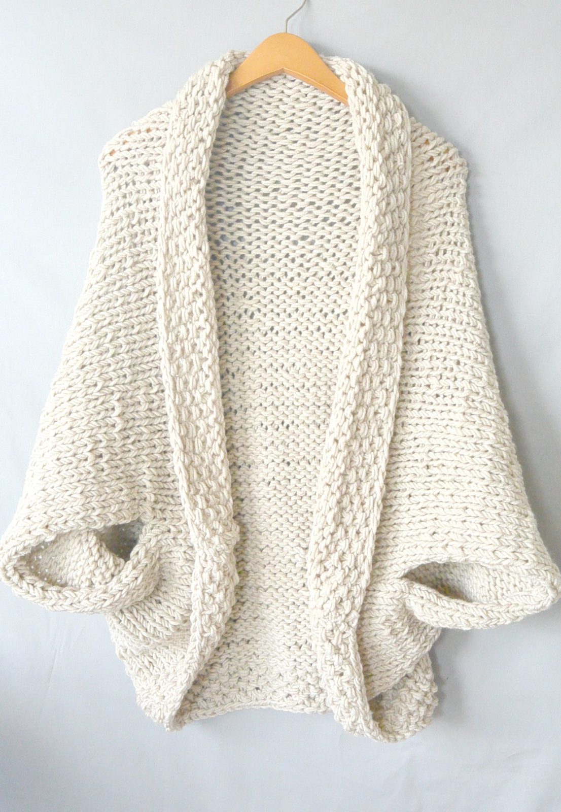 Easy Knit Blanket Sweater Pattern - Mama In A Stitch