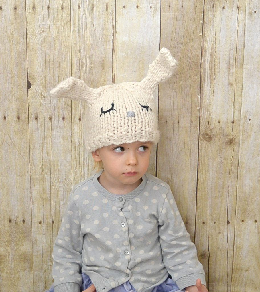 Easy Knit Toddler Bunny Hat