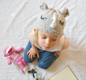 Toddler knit rhino hat