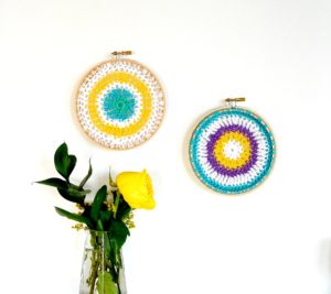 Wall Hanging Crochet Mandala in Hoops