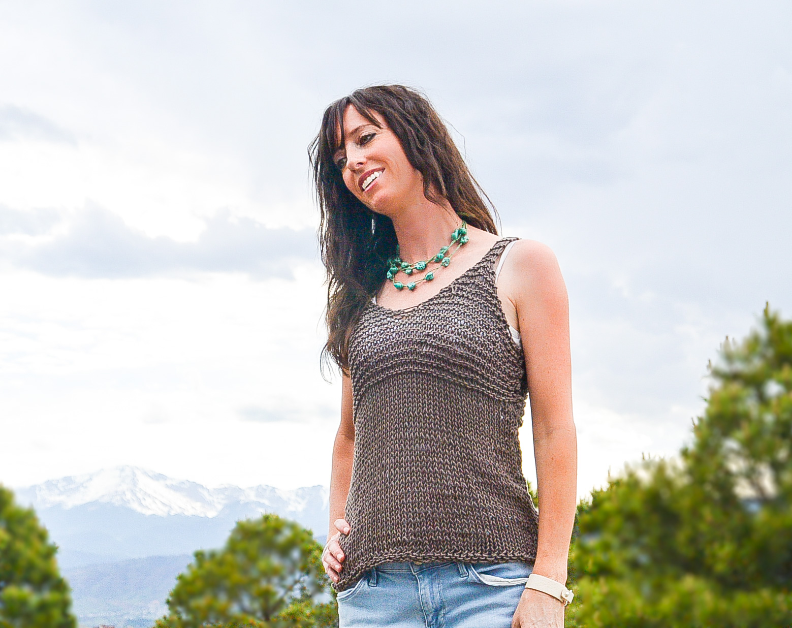 Simple Cocoa Knit Sleeveless Top Pattern