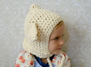 Beginner Crochet Lamb Hat Side