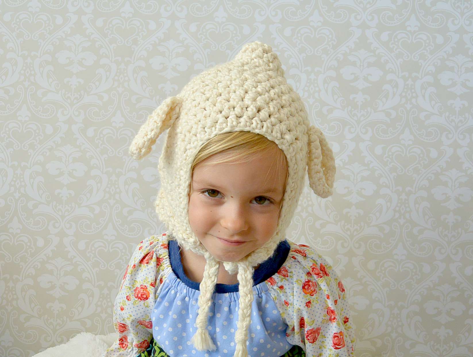Vintage Style Lamb Hat Toddler Crochet Lamb Hat Mama In A Stitch