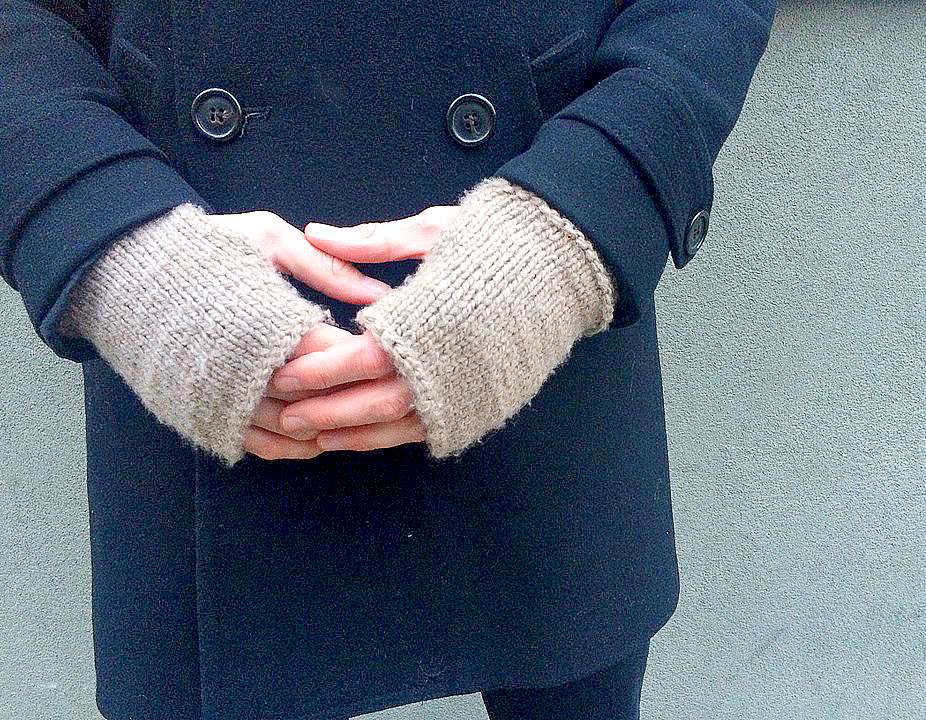 Free Knitting Pattern for Flat Knit Easy Fingerless Mitts