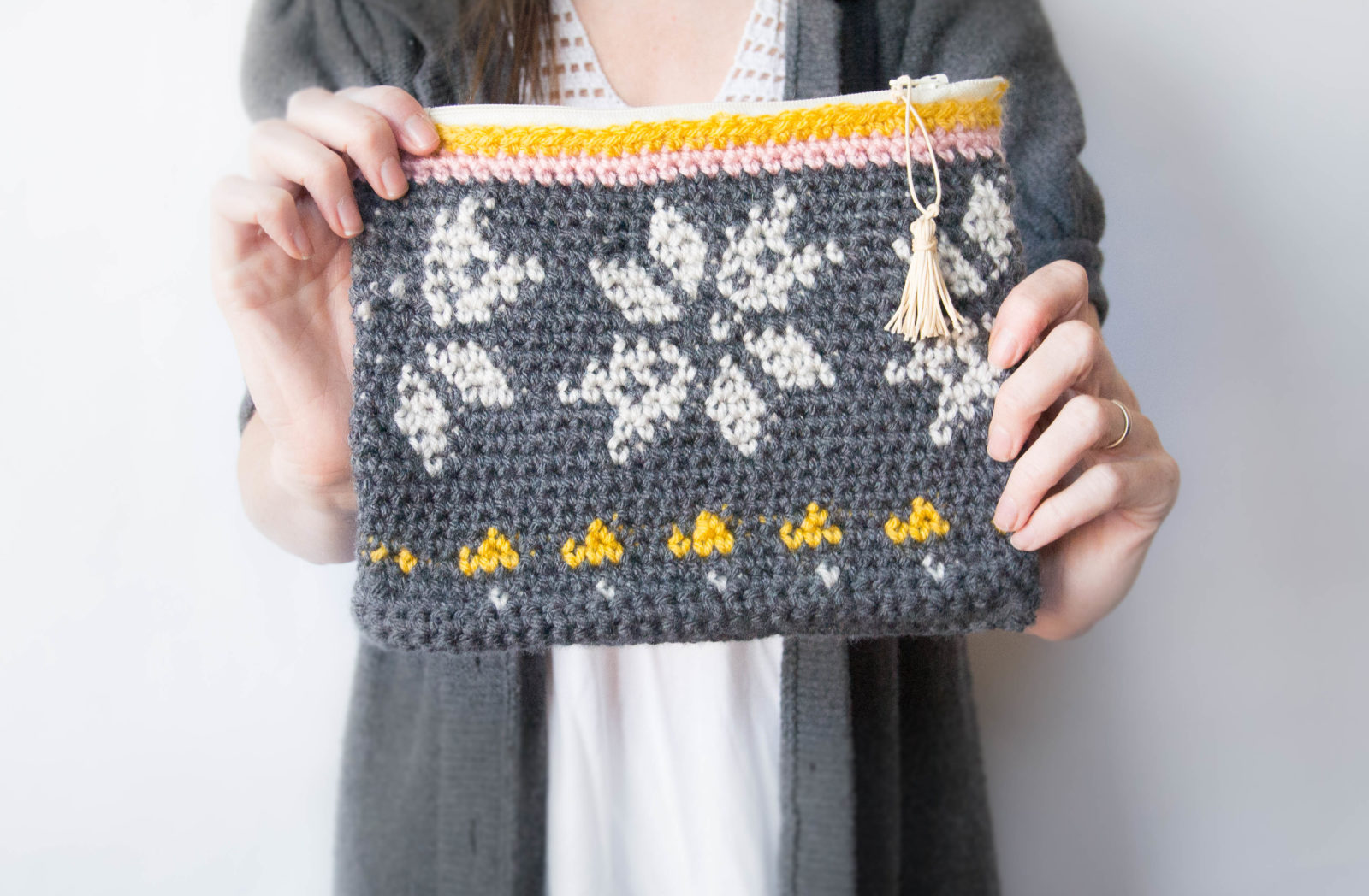 Knit Look “Sweater” Tapestry Crochet Bag