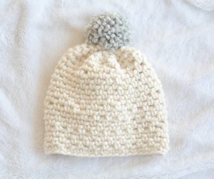 Easy Chunky Pom Crochet Hat Pattern