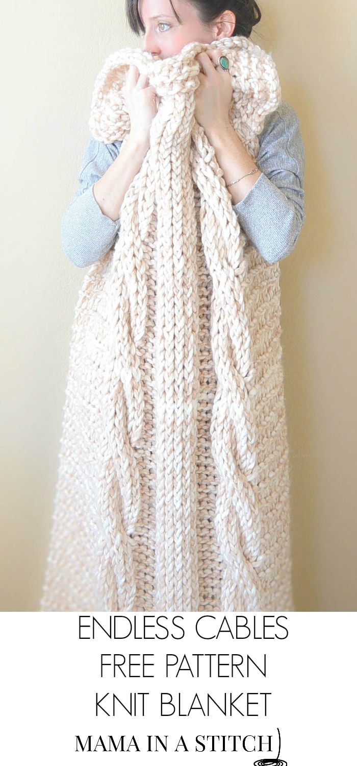 Endless Cables Chunky Knit Throw Pattern Mama In A Stitch