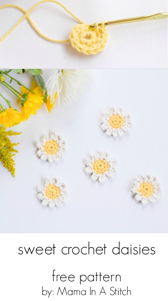 Free Pattern for Easy Crochet Flowers Daisies