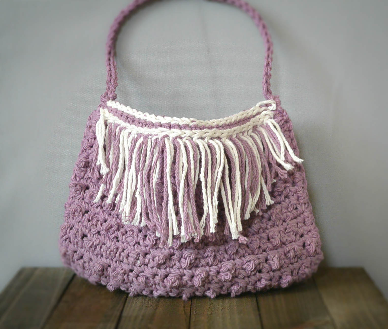 Crochet Purse Handle With Beads And Fringe Tutorial - The Purple