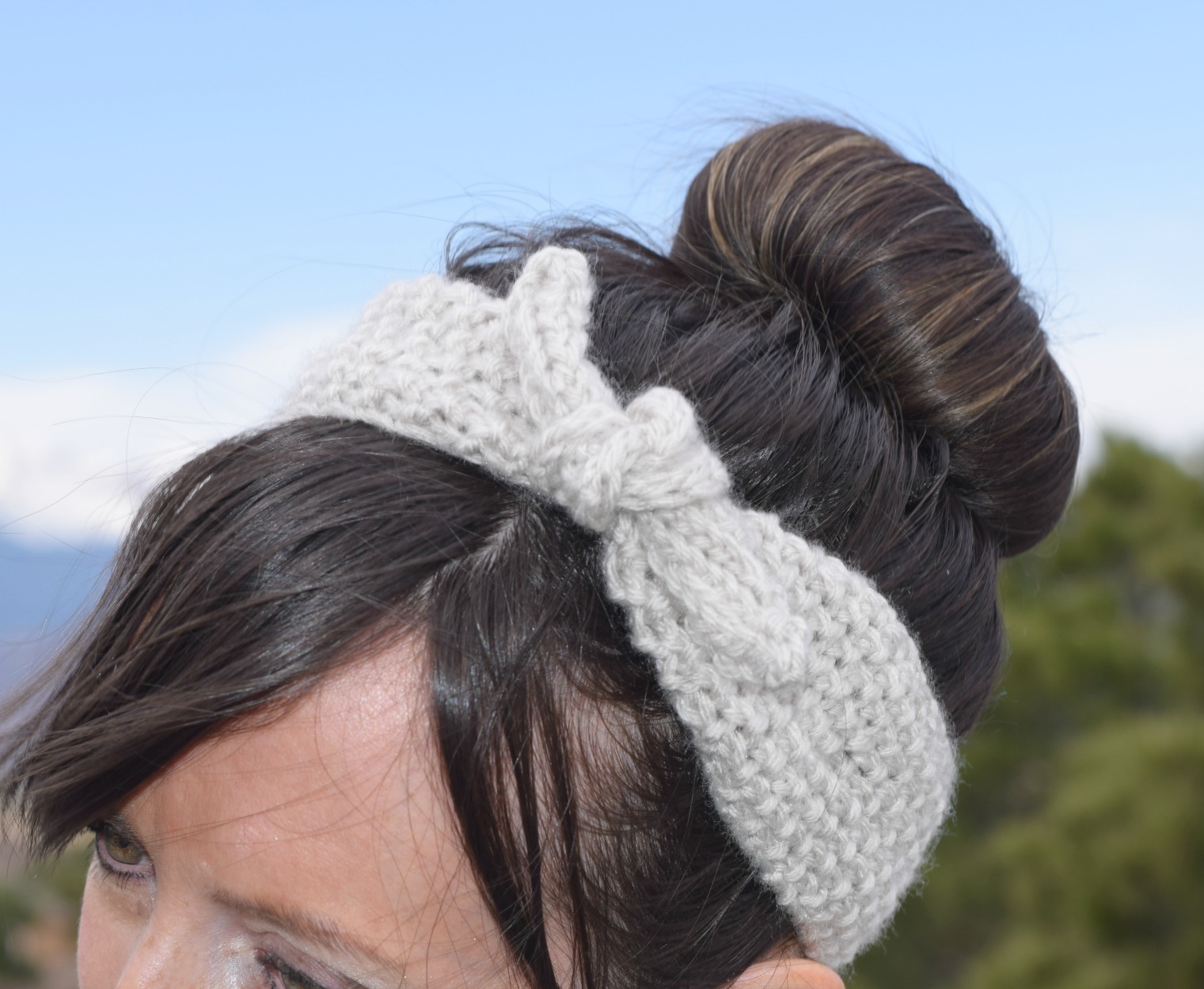 One size fits all Knit Tie Retro Vintage Wrap Headband Abstract Print Top Knot Headband Black & White Headband