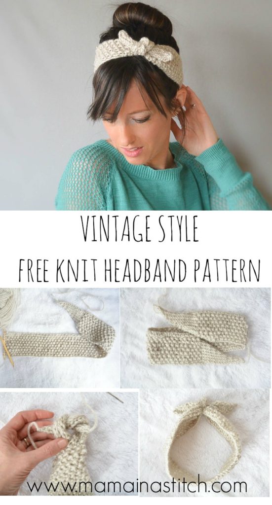 Vintage Knit Headband Free Pattern