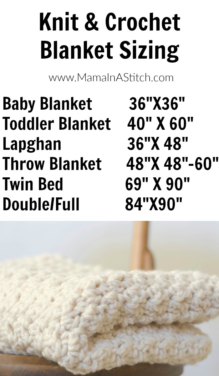 Crochet Lap Blanket Size Chart