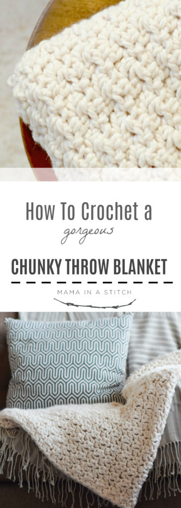 Tutorial for how to crochet a chunky throw blanket