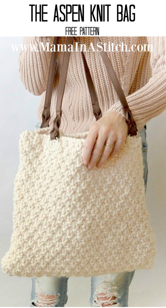 Aspen Free Knitting Pattern for Tote Bag