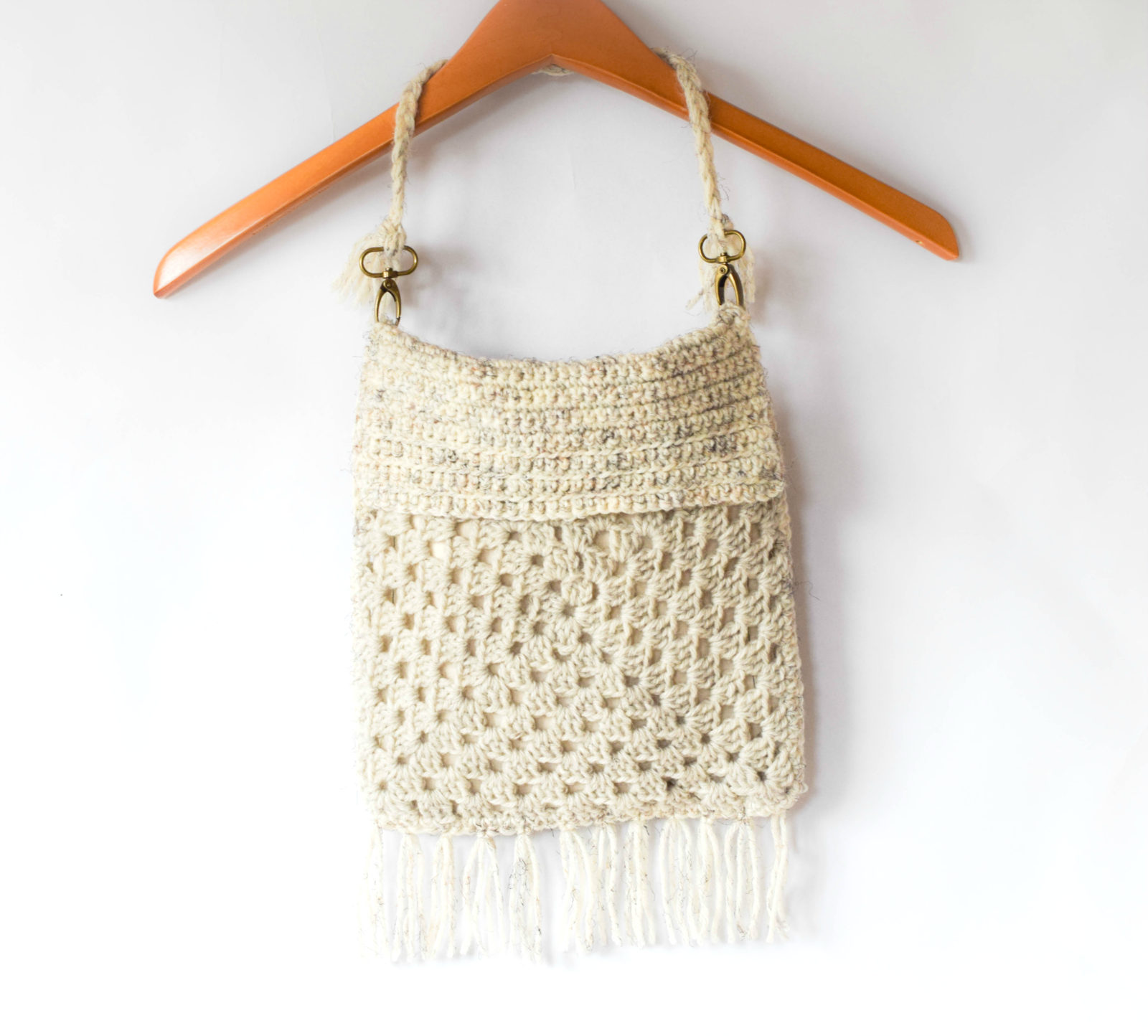 Boho Fringe Granny Square Crochet Purse – Mama In A Stitch