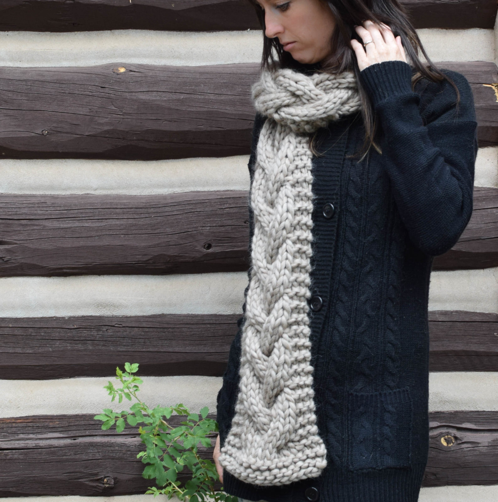 simple cable knit scarf pattern