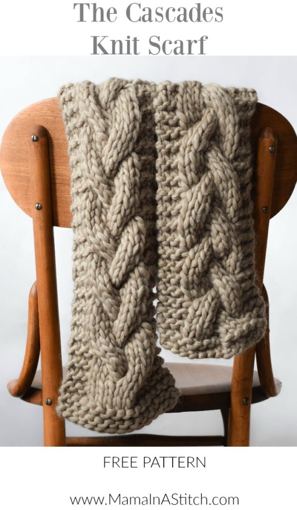 Free Knit Cabled Scarf Pattern