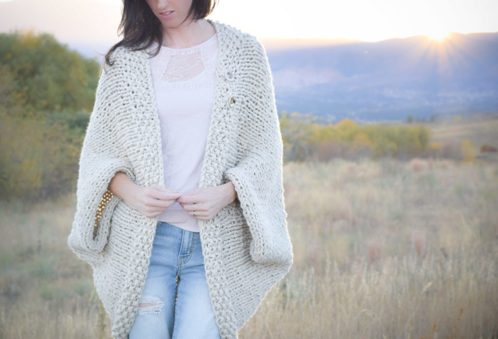 easy knit blanket sweater pattern