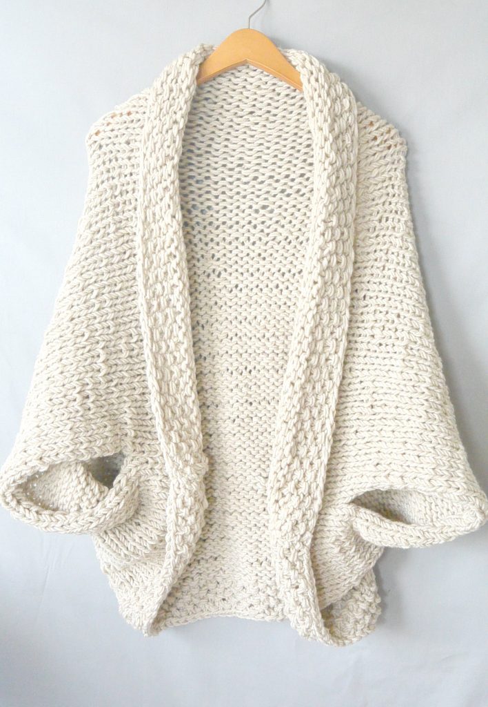 Easy Knit Blanket Sweater Pattern – Mama In A Stitch