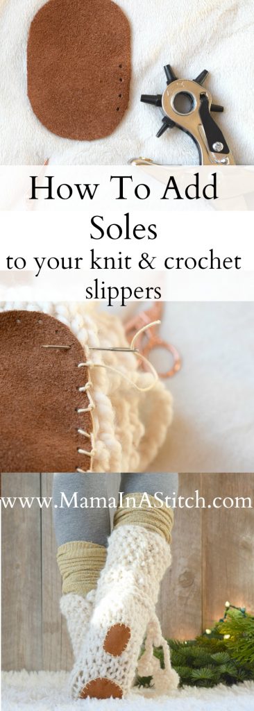 how to add soles to crochet shoes