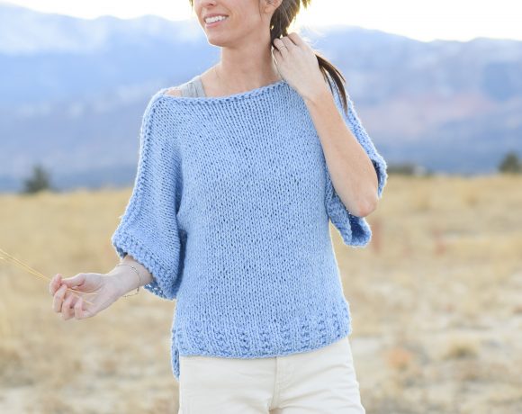 Easy Knit Boxy T Shirt “Jeans” Pattern