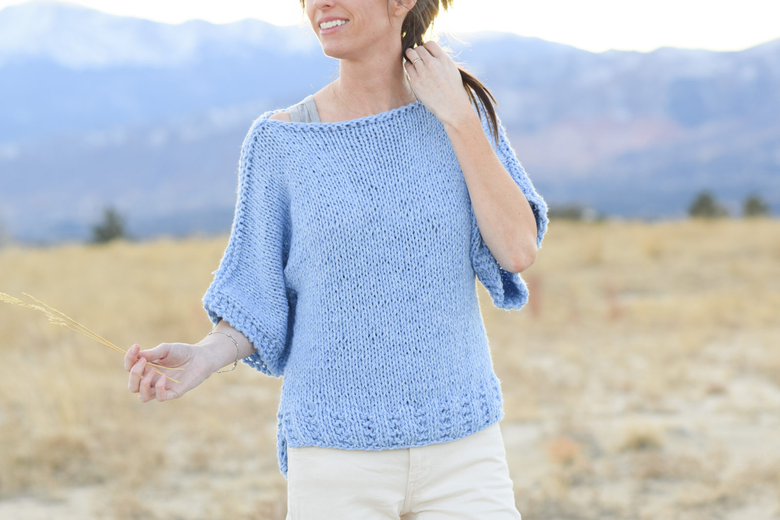 Easy Knit Boxy T Shirt “Jeans” Pattern