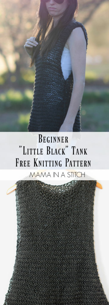 Easy quot Little Black quot Tank Top Knitting Pattern Mama In A Stitch