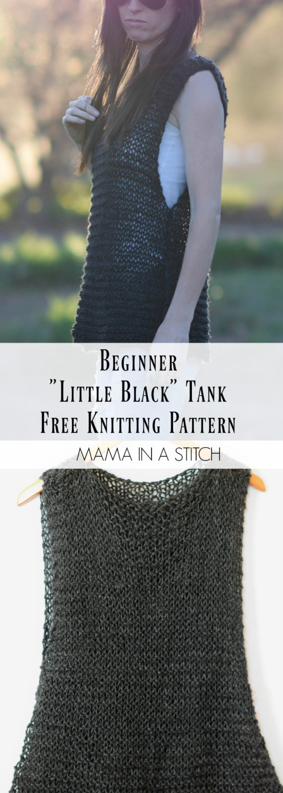 Easy "Little Black" Tank Top Knitting Pattern Mama In A Stitch
