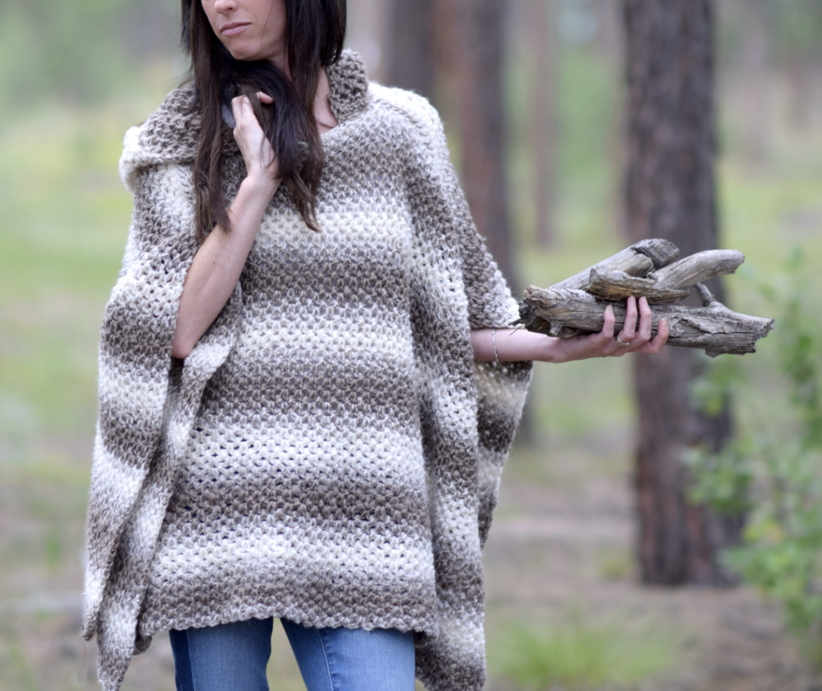 Driftwood Oversized Crochet Hooded Poncho Pattern