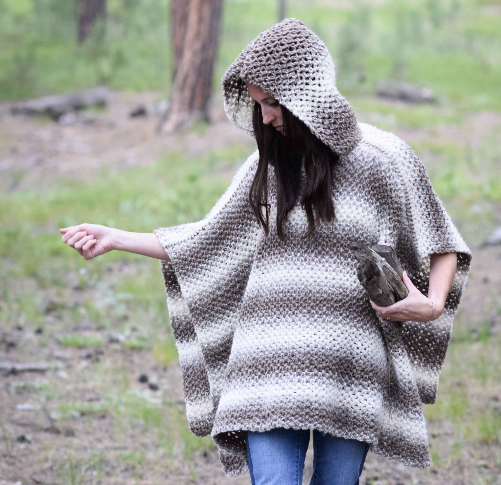 Oversized Crochet Hooded Poncho Pattern – Mama In