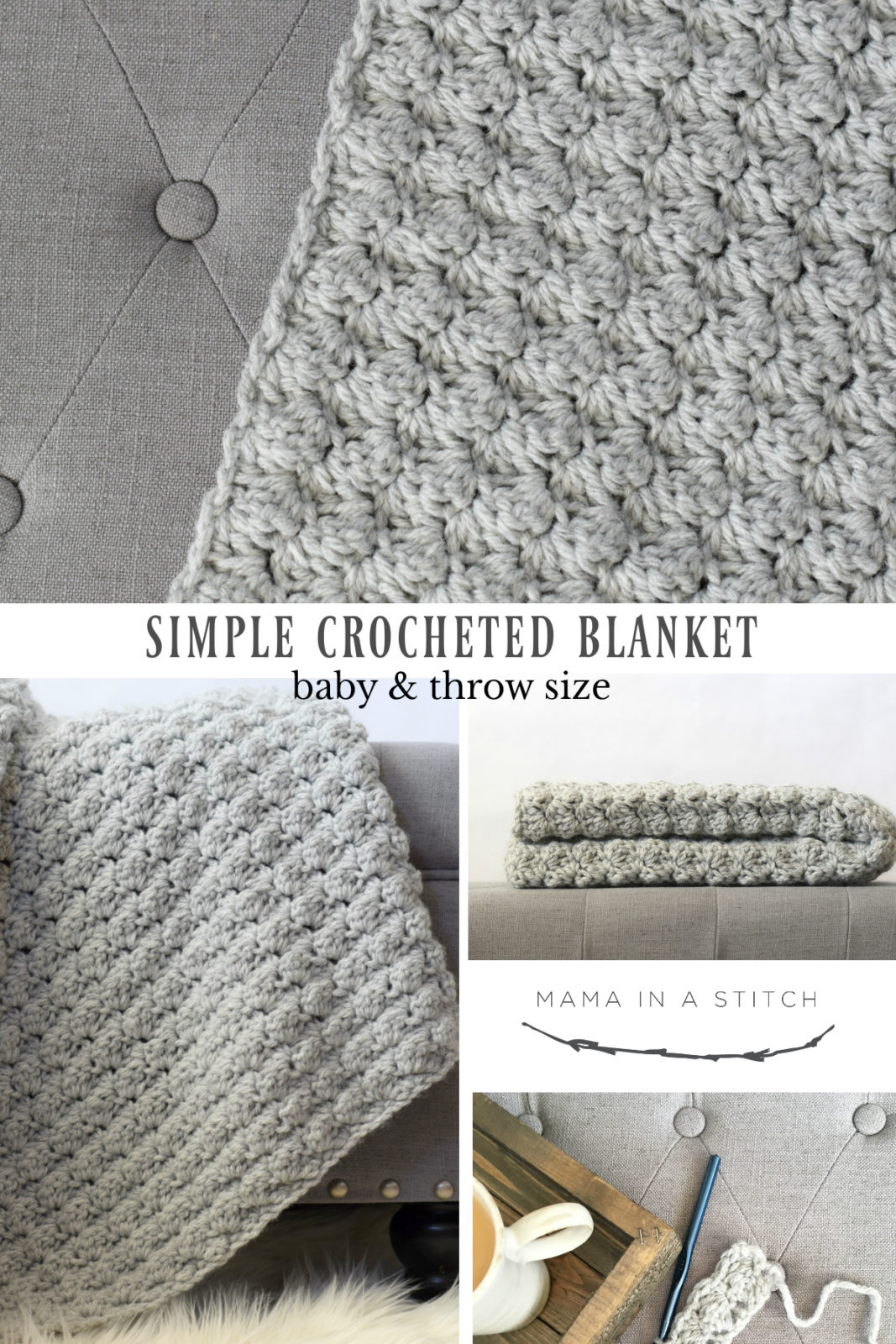 Simple Crocheted Blanket Go To Pattern Mama In A Stitch