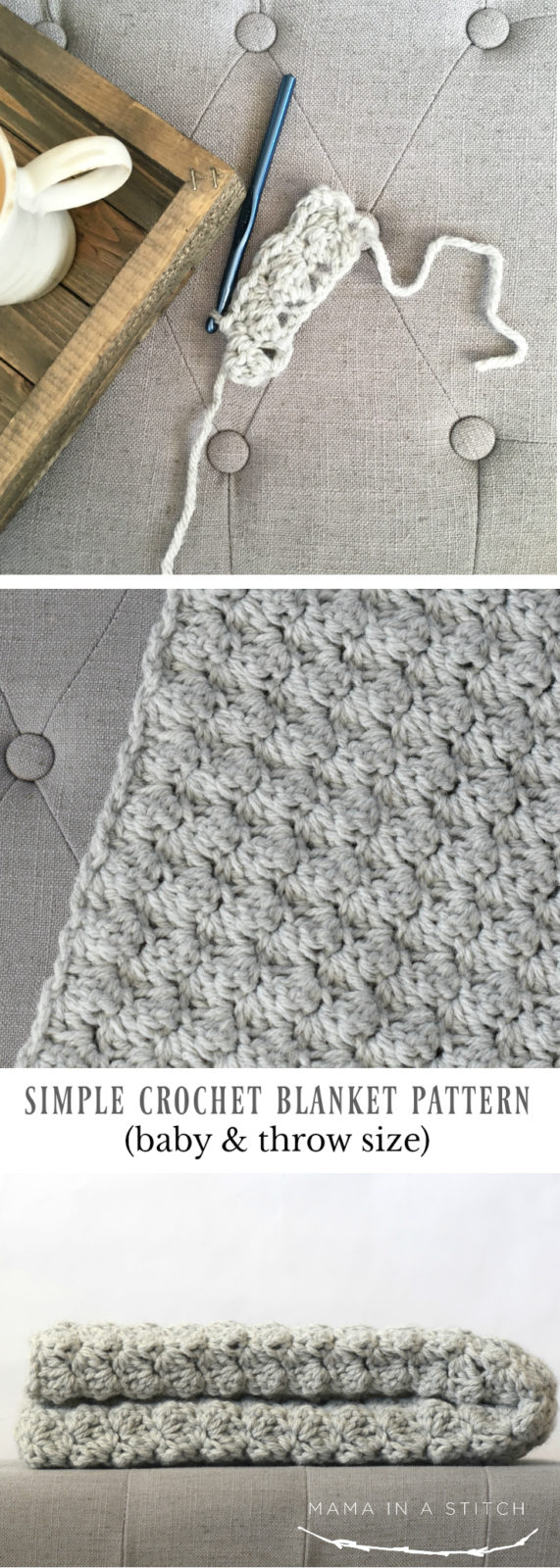 Simple Crocheted Blanket Go To Pattern Mama In A Stitch