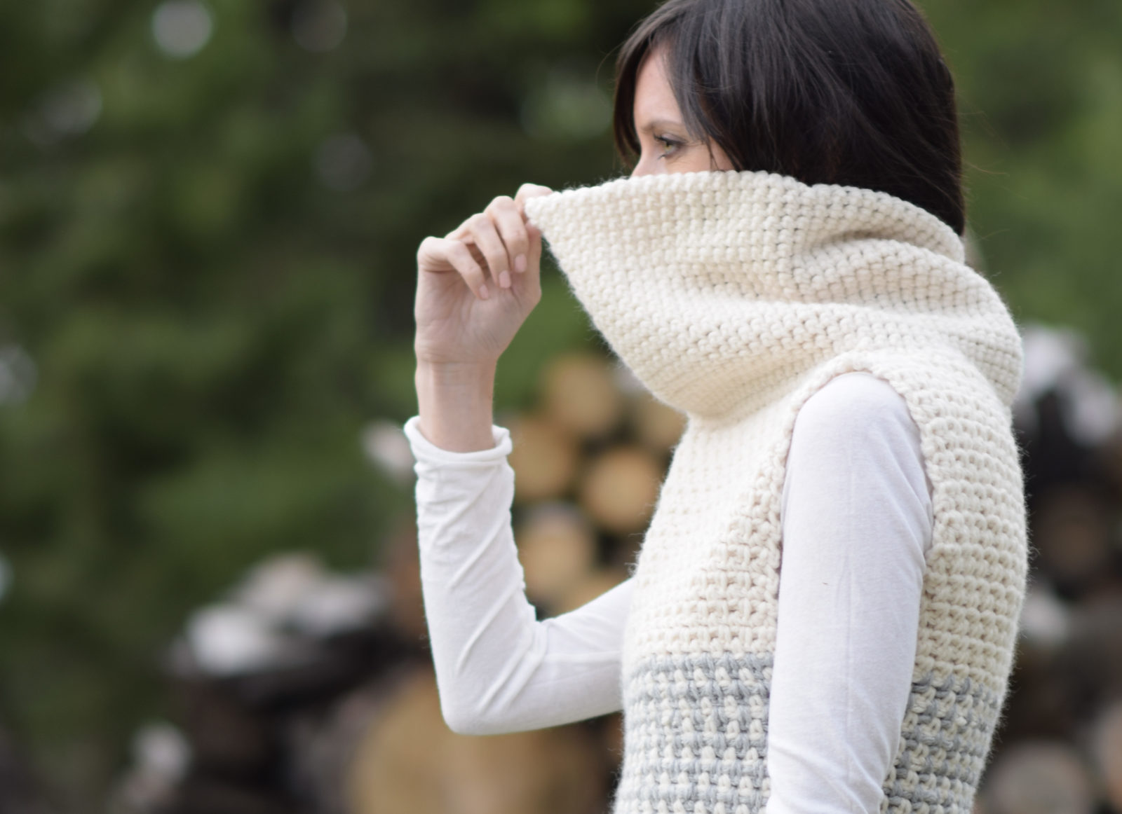 Easy Crochet Cowled Sweater Vest Mama In A Stitch