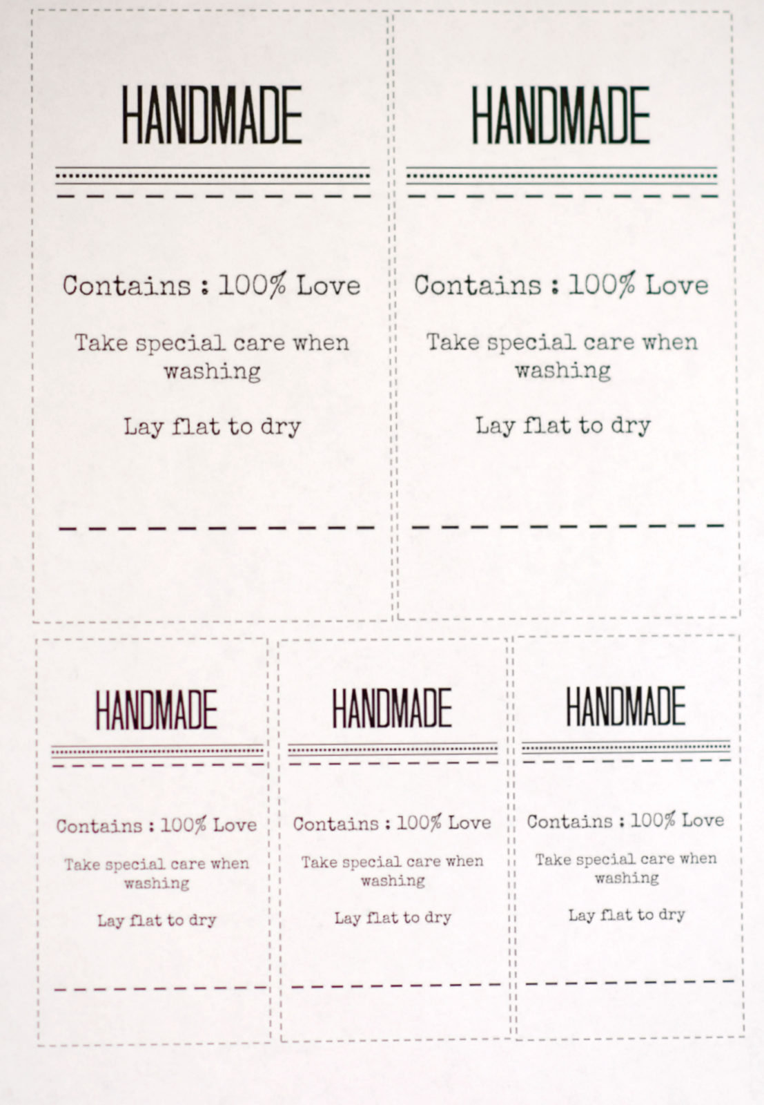 Printable Labels for Handmade Items