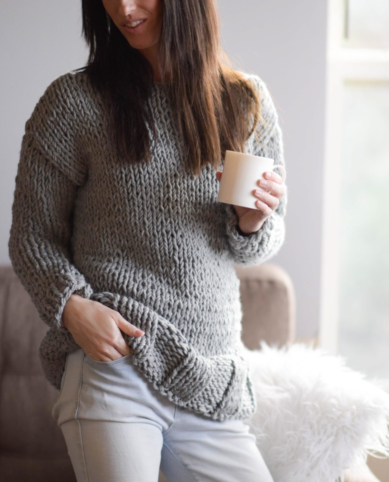 Winters Chunky Easy Knit Pullover Pattern Mama In A Stitch