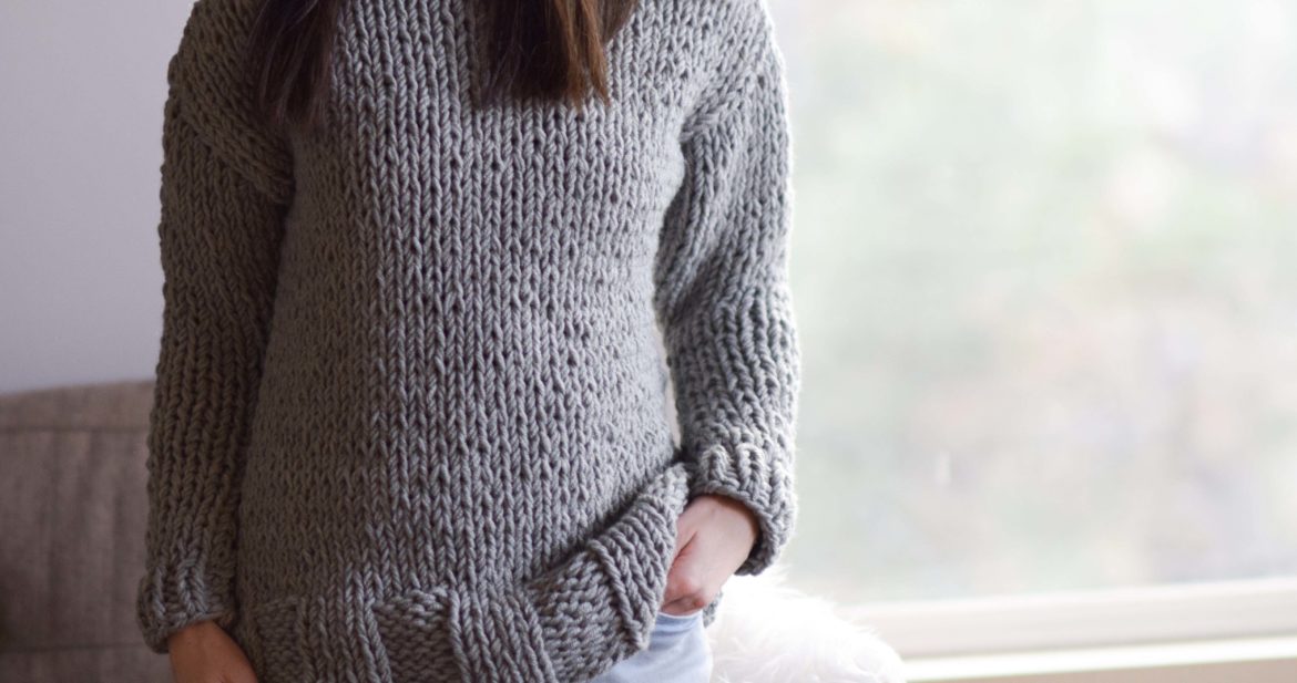 Winters Chunky Easy Knit Pullover Pattern Mama In A Stitch