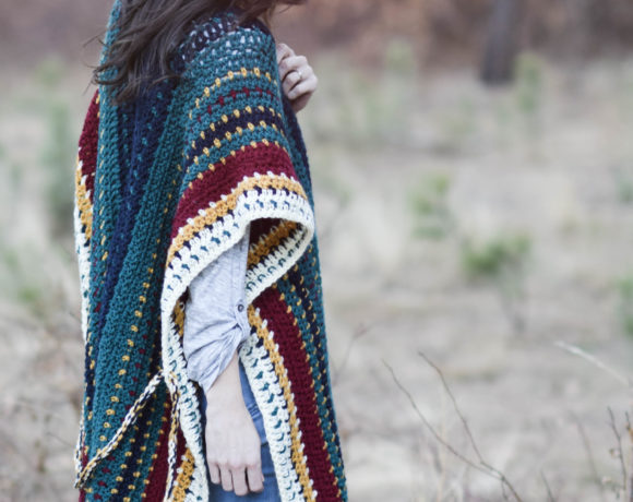 All The Colors Serape Crocheted Ruana Pattern