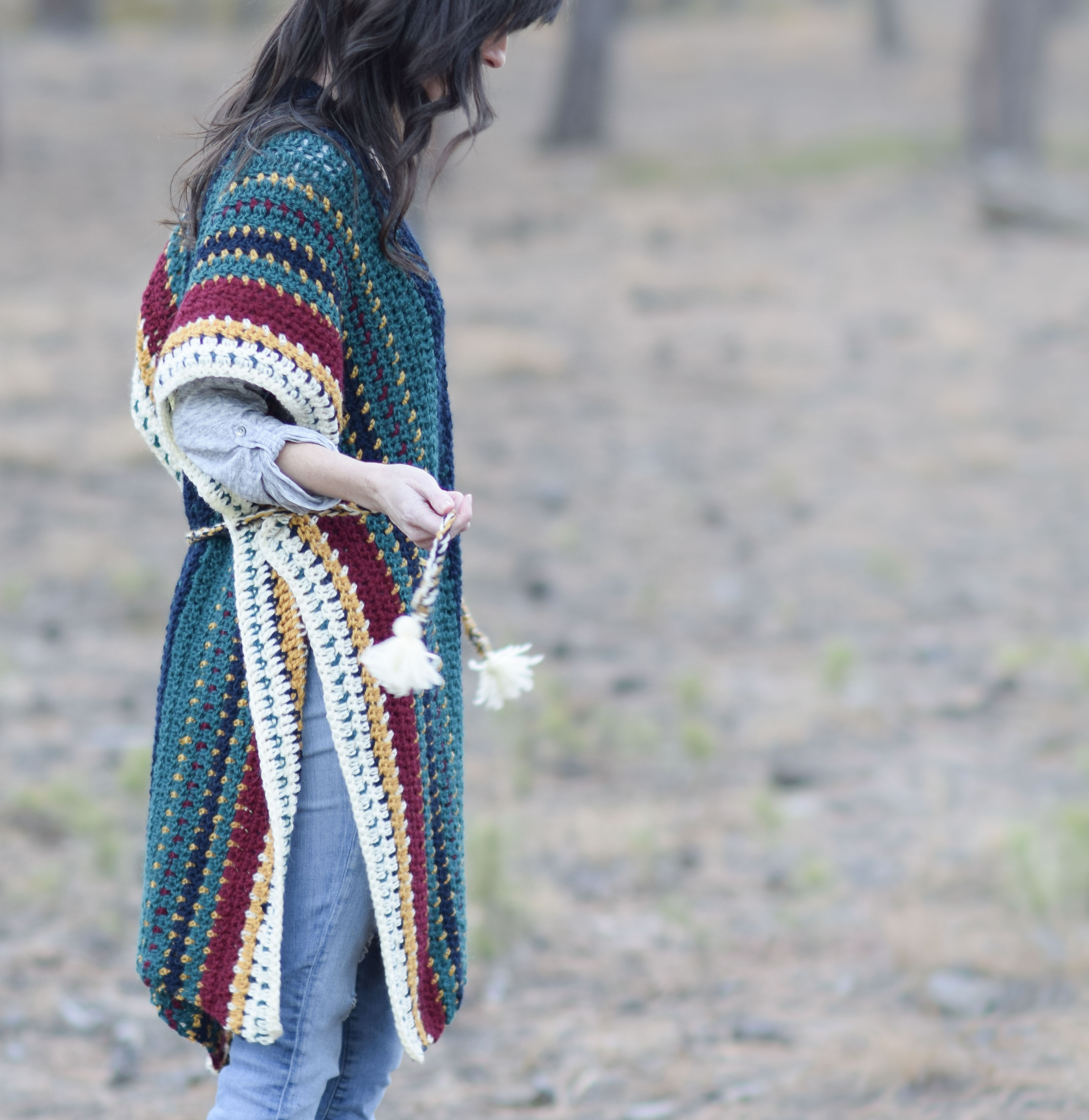 All The Colors Serape Crocheted Ruana Pattern – Mama In A Stitch