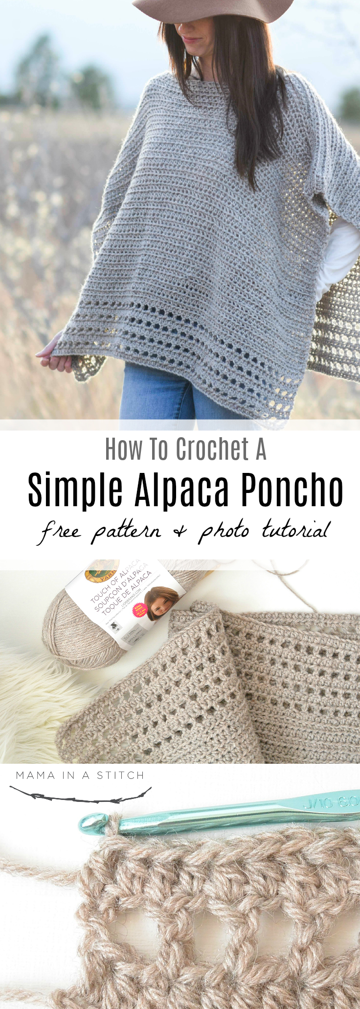 Light Alpaca Poncho Crochet Pattern – Mama In A Stitch