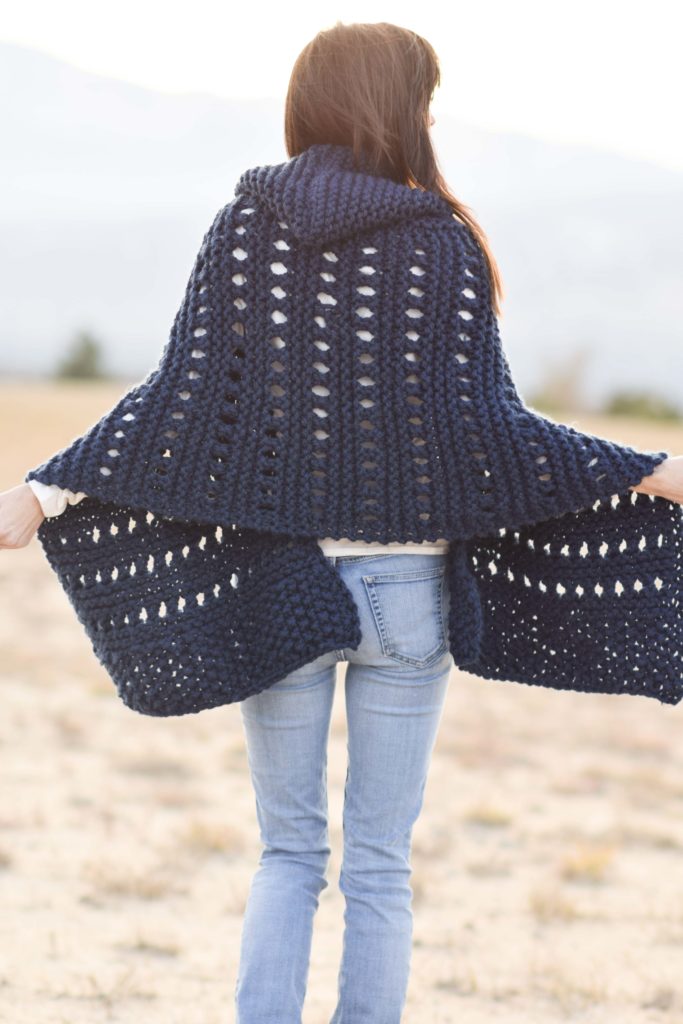 Hooded Shawl Knitting Pattern