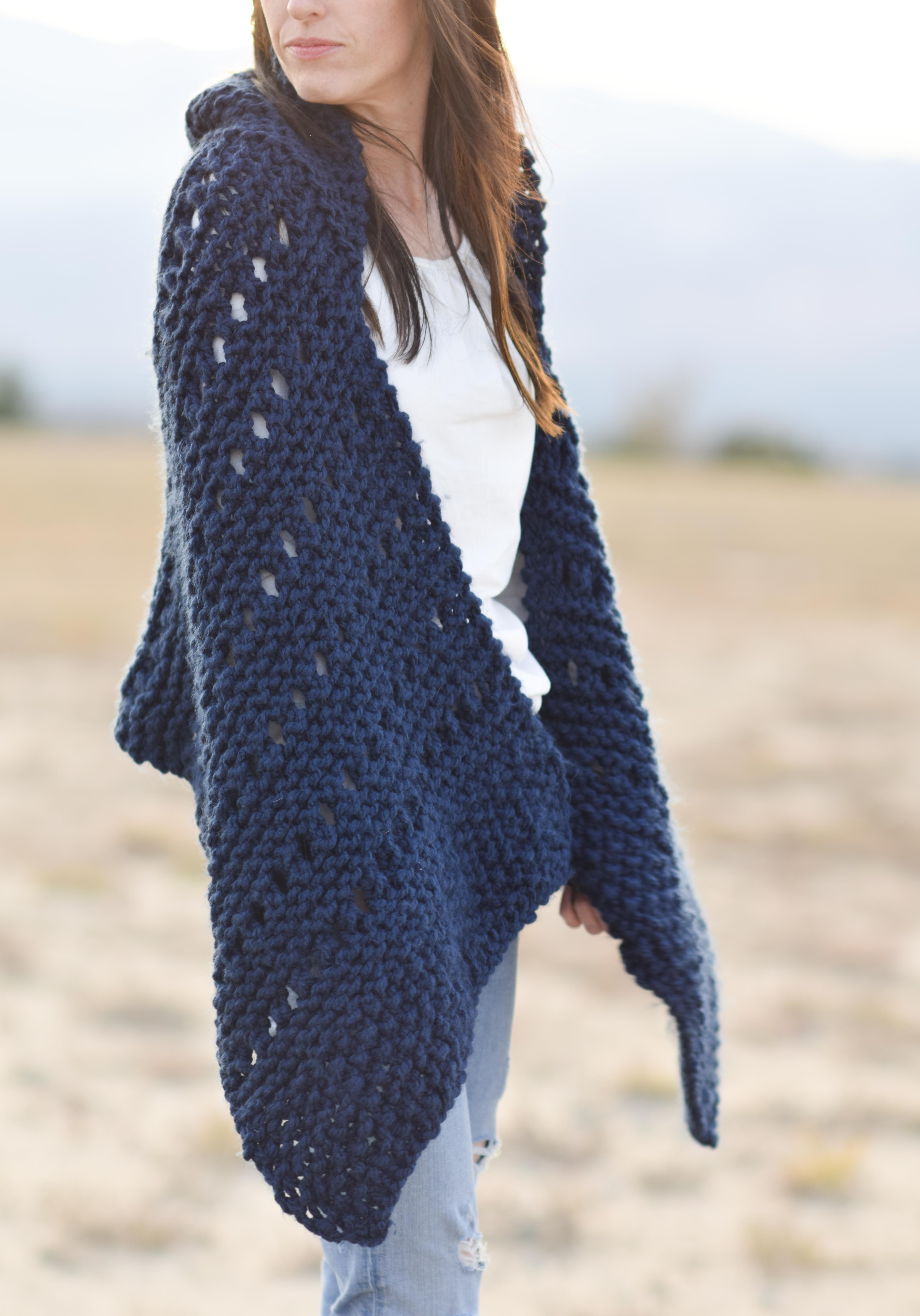 Hooded Knit Adak Wrap Pattern – Mama In A Stitch