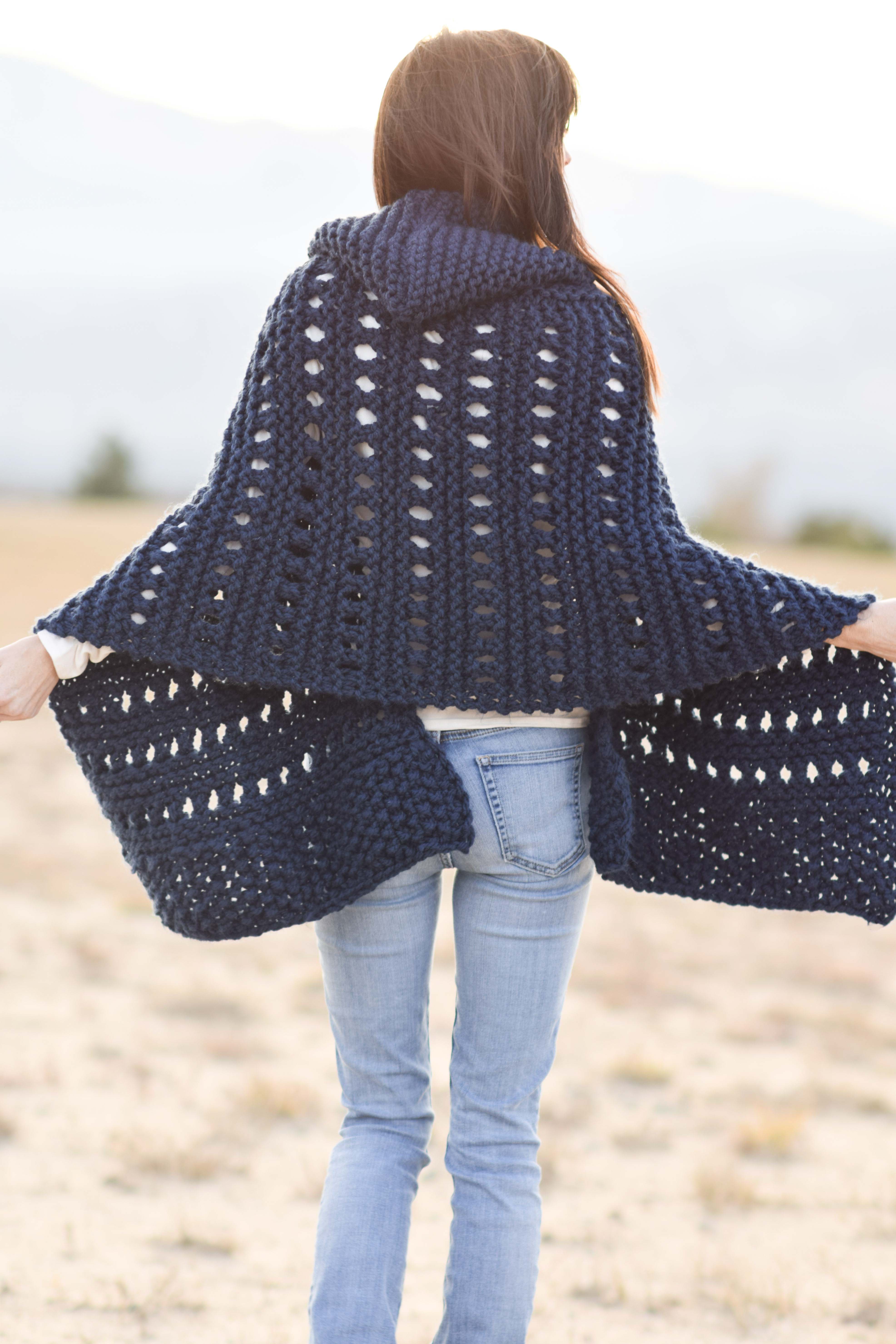 Hooded Knit Adak Wrap Pattern – Mama In A Stitch