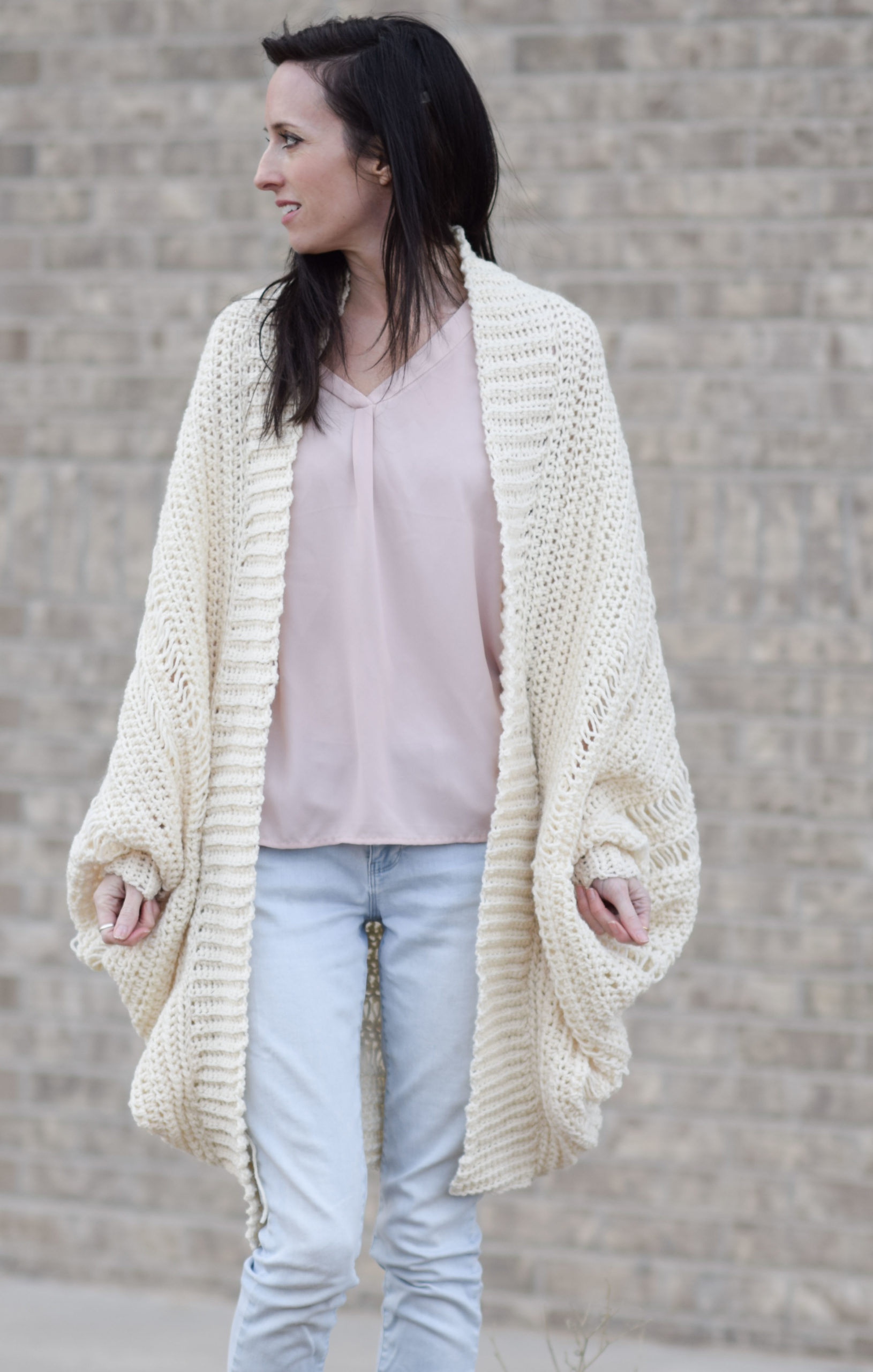 Pretty Drop Stitch Cardigan Beginner Crochet Sweater