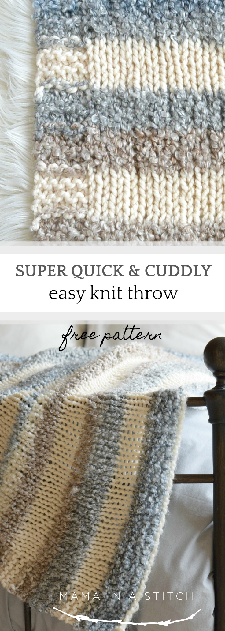 Cuddly Quick Knit Throw Blanket Pattern Mama In A Stitch