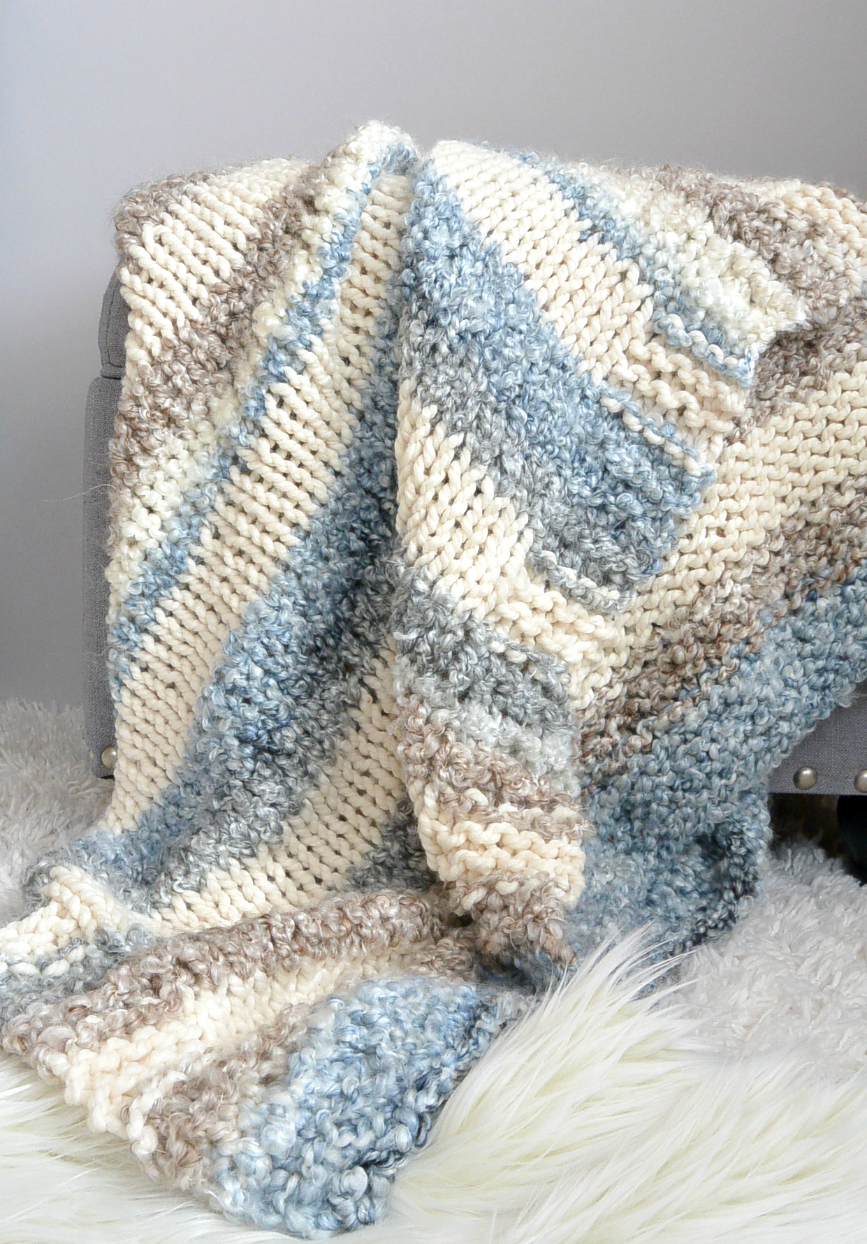 Cuddly Quick Knit Throw Blanket Pattern Mama In A Stitch