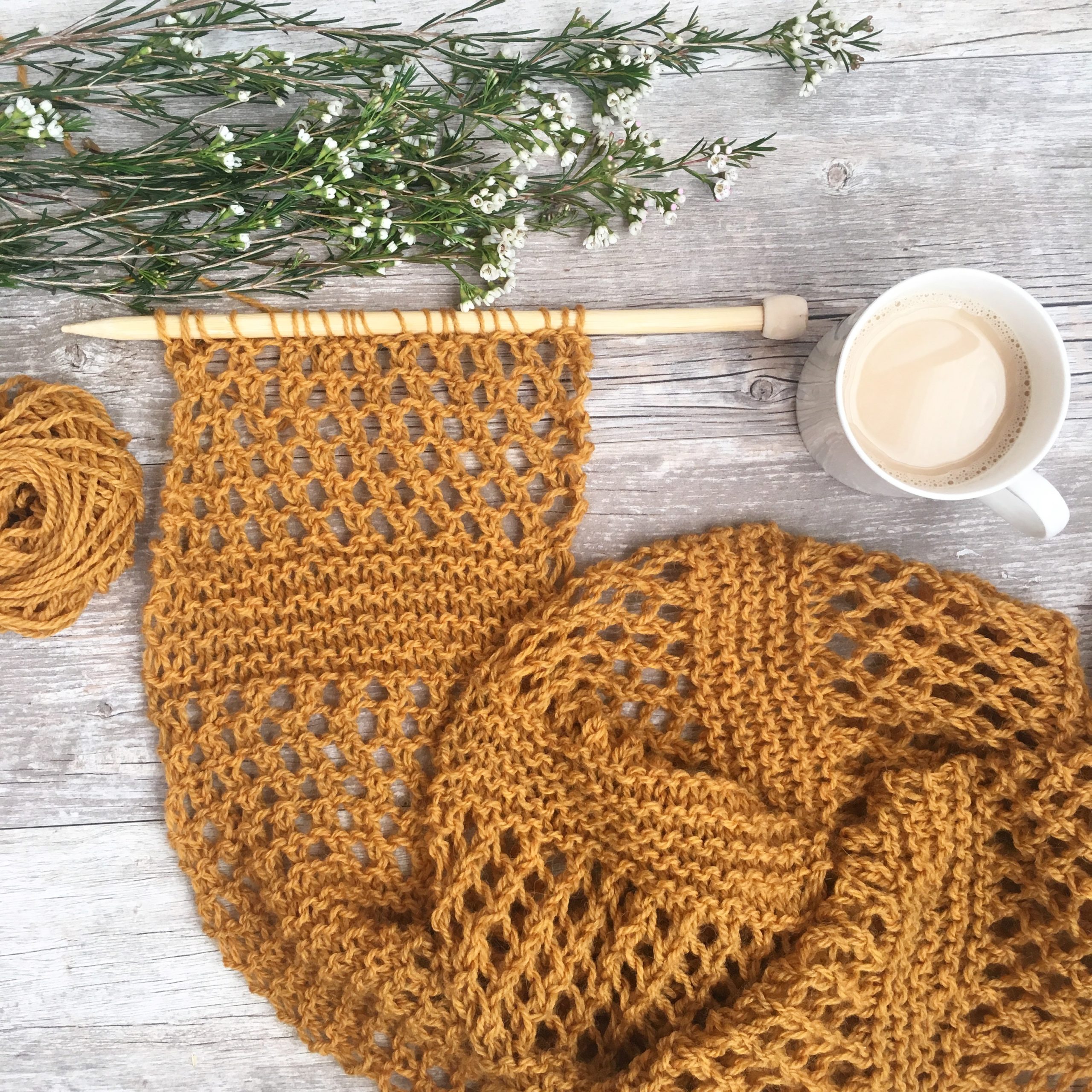 Honeycombs Summer Easy Scarf Knitting Pattern