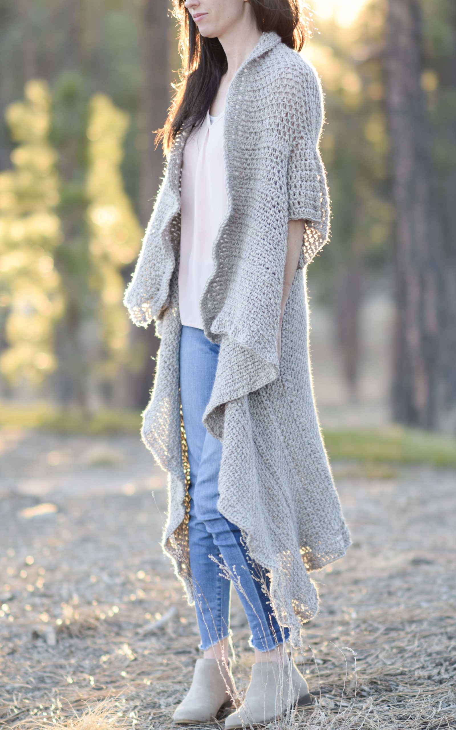 Endless Drape Kimono Duster Crochet Pattern