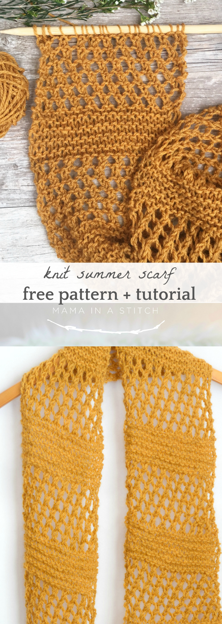 Honeycombs Summer Easy Scarf Knitting Pattern Mama In A Stitch