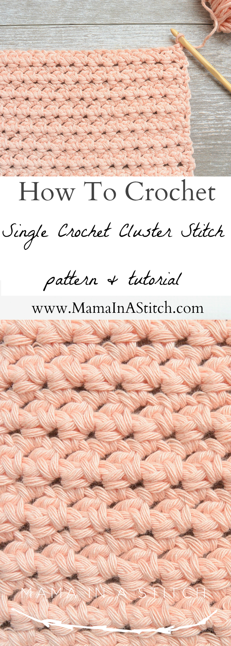 How To Crochet the Single Crochet Cluster Stitch – Mama In A Stitch