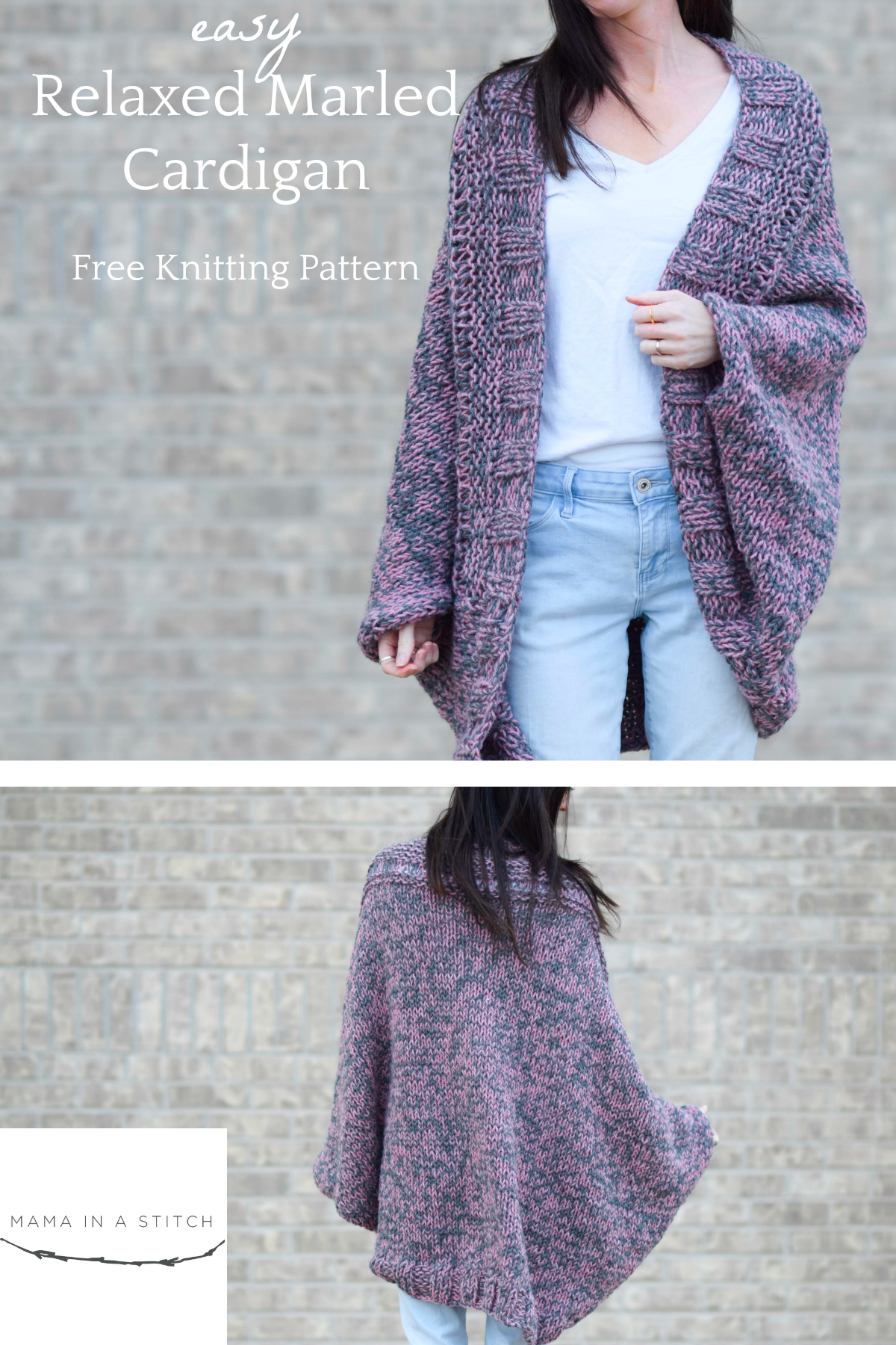 Easy Relaxed Marled Cardigan Knitting Pattern - Mama In A ...